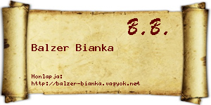 Balzer Bianka névjegykártya